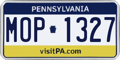PA license plate MOP1327