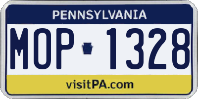 PA license plate MOP1328