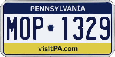 PA license plate MOP1329