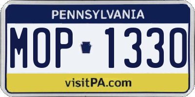 PA license plate MOP1330