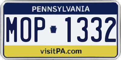 PA license plate MOP1332