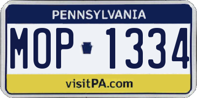 PA license plate MOP1334