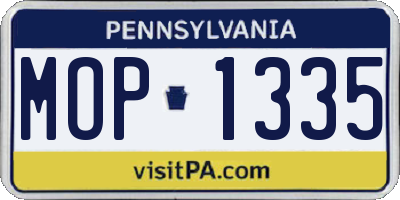 PA license plate MOP1335