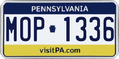 PA license plate MOP1336