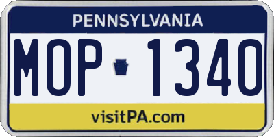 PA license plate MOP1340