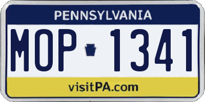 PA license plate MOP1341