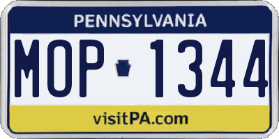 PA license plate MOP1344