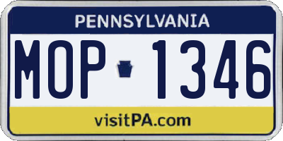 PA license plate MOP1346