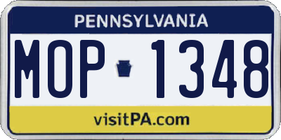 PA license plate MOP1348