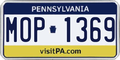 PA license plate MOP1369
