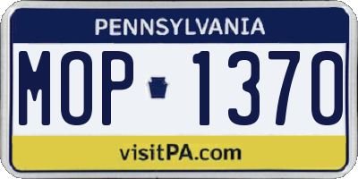 PA license plate MOP1370
