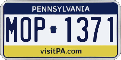 PA license plate MOP1371