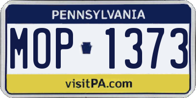 PA license plate MOP1373