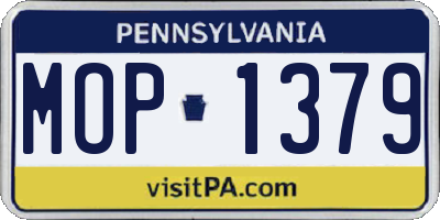 PA license plate MOP1379