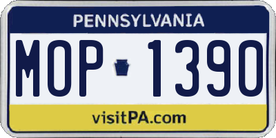 PA license plate MOP1390