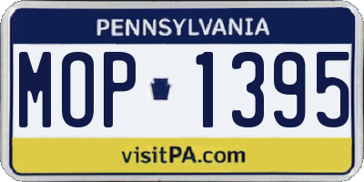 PA license plate MOP1395