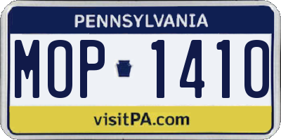 PA license plate MOP1410