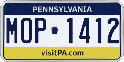 PA license plate MOP1412