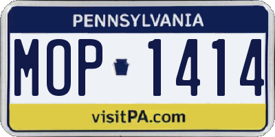 PA license plate MOP1414