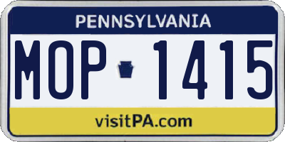 PA license plate MOP1415