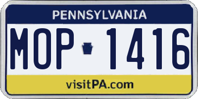 PA license plate MOP1416