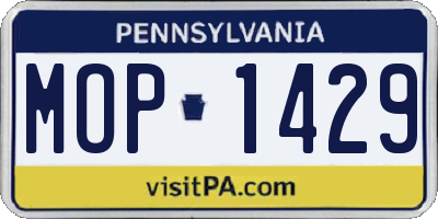 PA license plate MOP1429