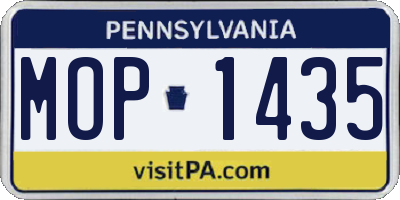 PA license plate MOP1435