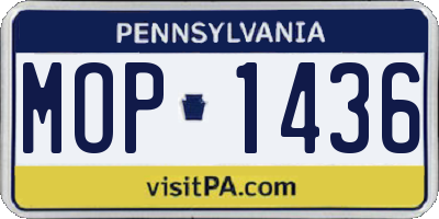 PA license plate MOP1436