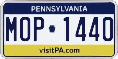 PA license plate MOP1440