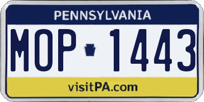 PA license plate MOP1443