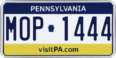 PA license plate MOP1444