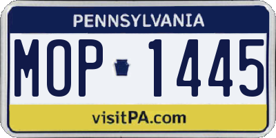 PA license plate MOP1445