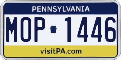 PA license plate MOP1446