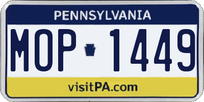 PA license plate MOP1449