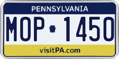 PA license plate MOP1450