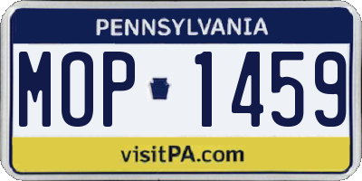 PA license plate MOP1459