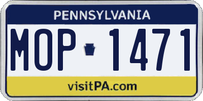 PA license plate MOP1471