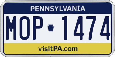 PA license plate MOP1474