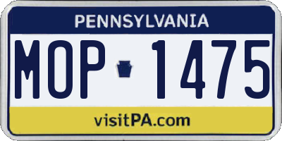 PA license plate MOP1475