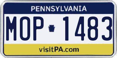 PA license plate MOP1483