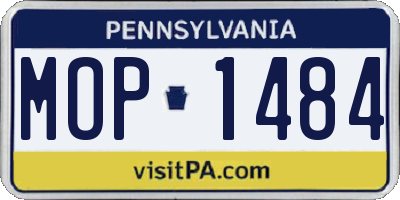 PA license plate MOP1484