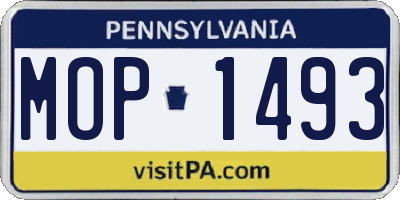 PA license plate MOP1493