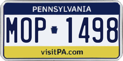 PA license plate MOP1498
