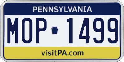 PA license plate MOP1499