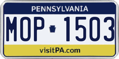 PA license plate MOP1503