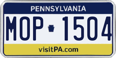 PA license plate MOP1504