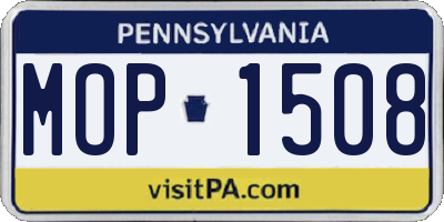 PA license plate MOP1508