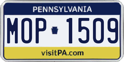 PA license plate MOP1509