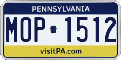 PA license plate MOP1512