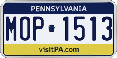 PA license plate MOP1513